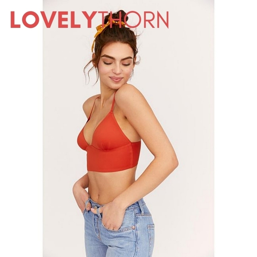 FREE PEOPLE // essential longline convertible bralette crop top burnt orange